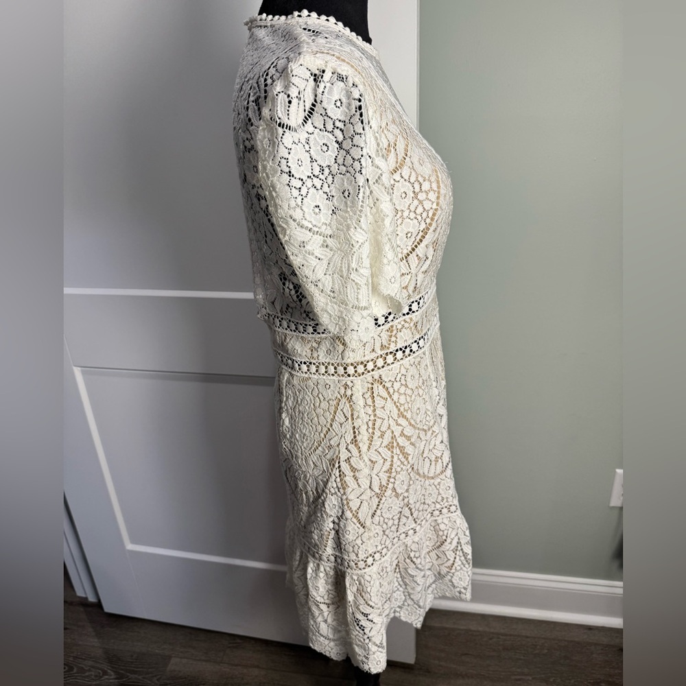 SAYLOR White Lace Mini Dress - Picture 4 of 13